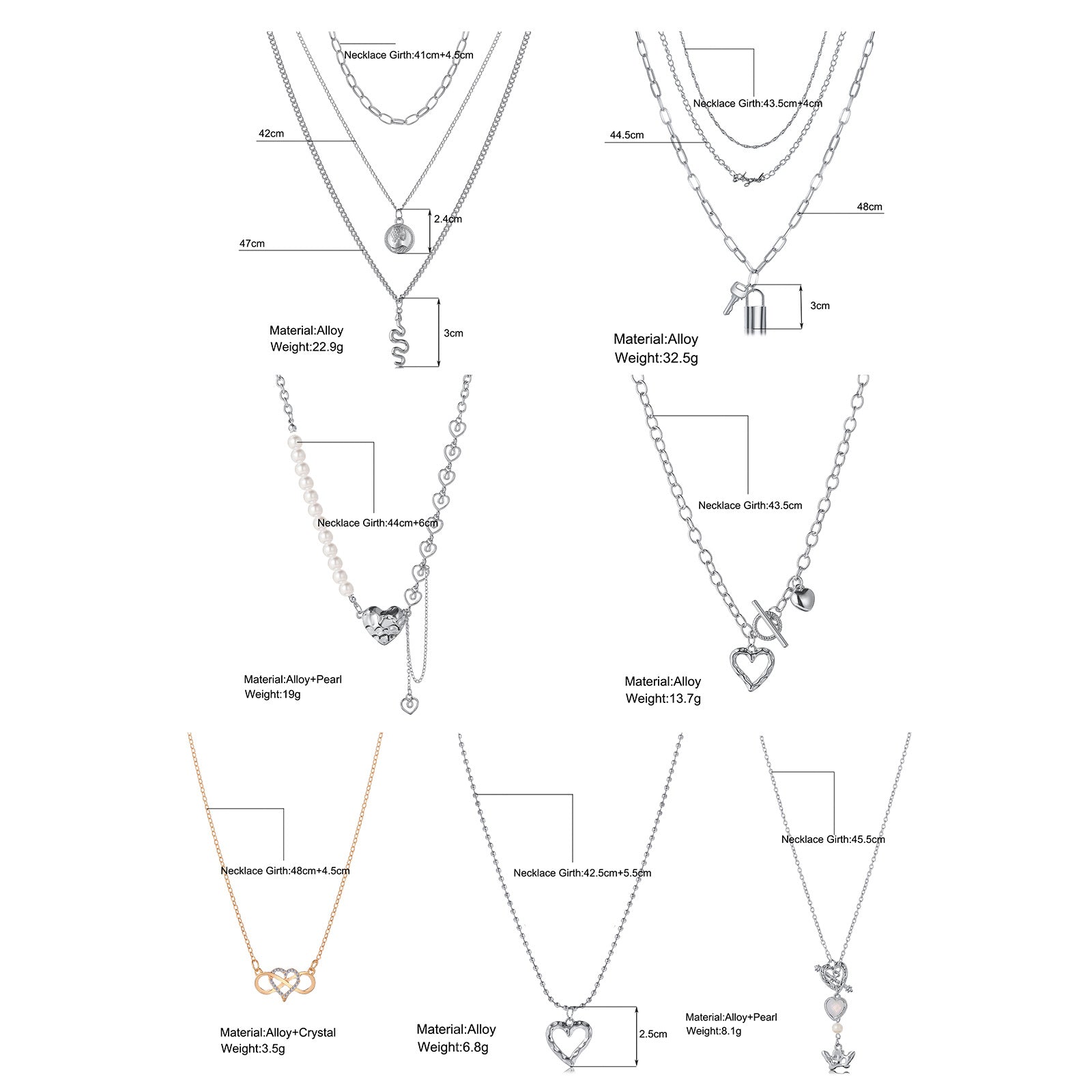 Silver Goth Pendant Necklace Jewelry